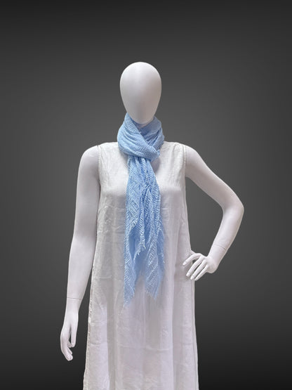 Light Blue Cotton Scarf for Women and Men