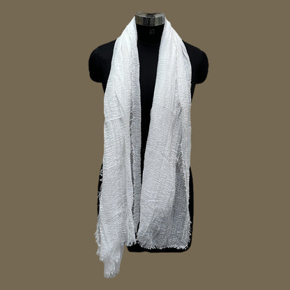 White cotton All Seasons Unisex Scarf