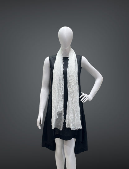 White cotton All Seasons Unisex Scarf