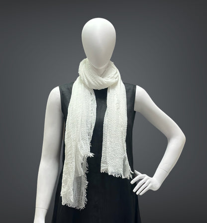 White cotton All Seasons Unisex Scarf