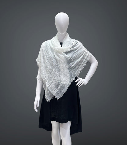 White cotton All Seasons Unisex Scarf