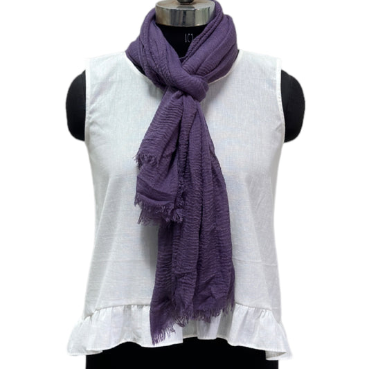 Purple Cotton Neck wrap Lightweight Scarf