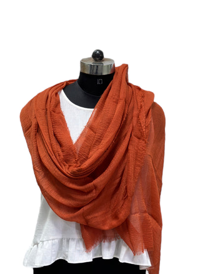 Brown Super Soft Cotton Lightweight Head Neck Wrap Stole