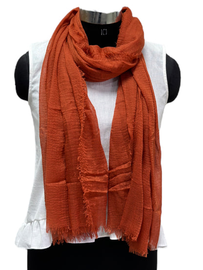 Brown Super Soft Cotton Lightweight Head Neck Wrap Stole