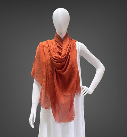 Brown Super Soft Cotton Lightweight Head Neck Wrap Stole