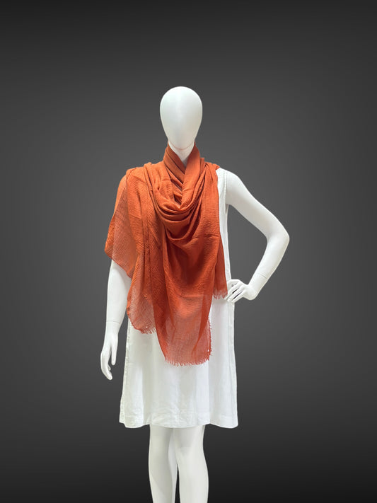 Brown Super Soft Cotton Lightweight Head Neck Wrap Stole