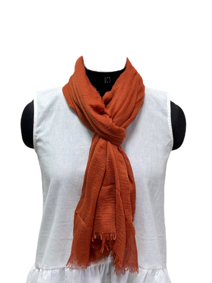 Brown Super Soft Cotton Lightweight Head Neck Wrap Stole