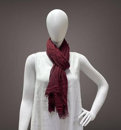 Burgundy Cotton Lightweight and breathable Scarfs for Men and Women