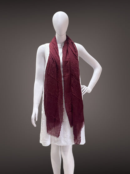 Burgundy Cotton Lightweight and breathable Scarfs for Men and Women