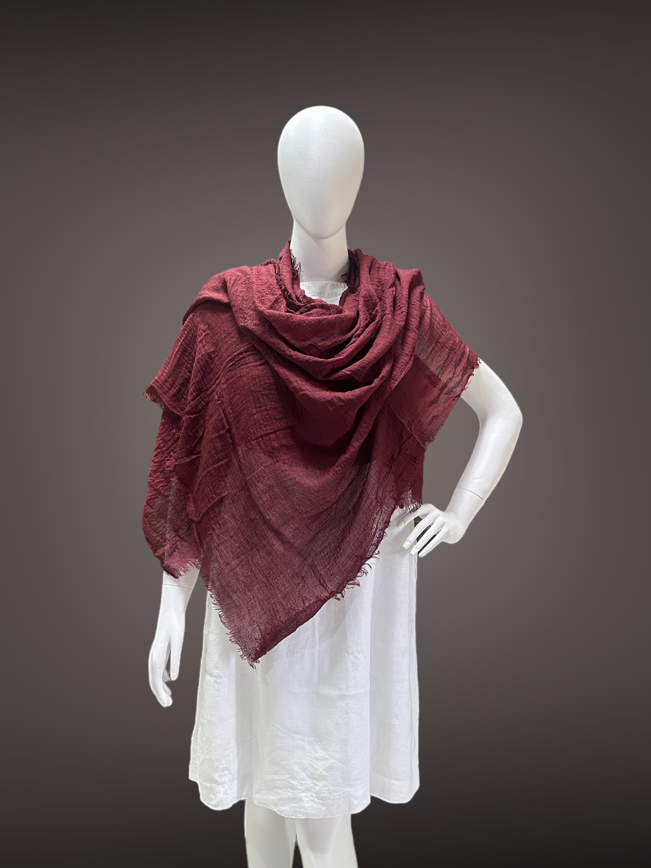 Burgundy Cotton Lightweight and breathable Scarfs for Men and Women