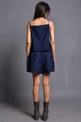 Navy Blue Linen Cami Top