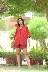 Comfortable Collared Shirt with Shorts, Bridesmaid Lounge Wear