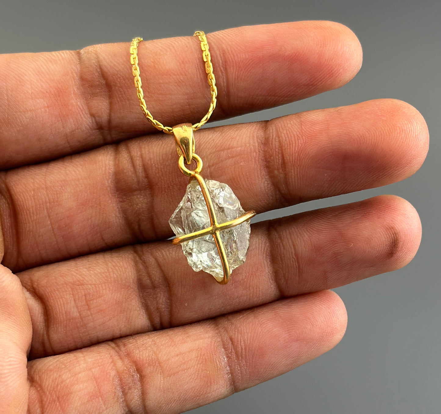 Raw Aquamarine Necklace, Natural Aquamarine Pendant