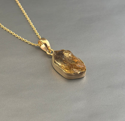 Raw Citrine Necklace