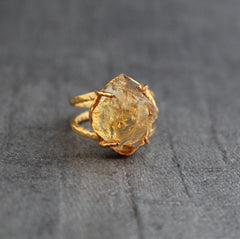 Raw Citrine Ring