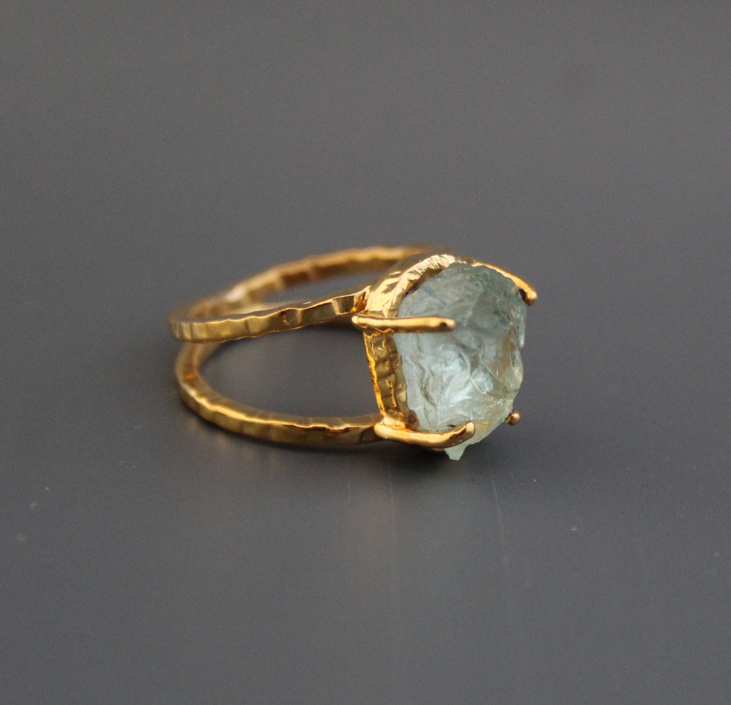 Raw Aquamarine Ring