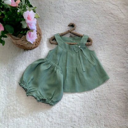 Sleeveless Linen Summer Dress with Bloomer