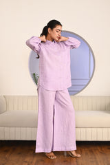 Dusty Rose Relaxed Fit Full-Sleeve Linen Shirt