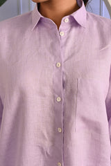 Dusty Rose Relaxed Fit Full-Sleeve Linen Shirt
