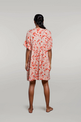 Printed Short V neck Dress