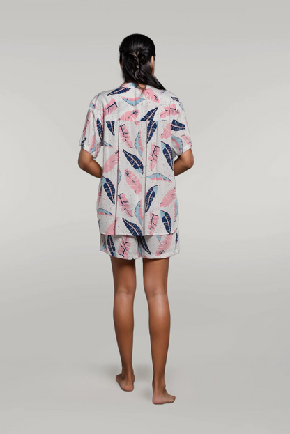 Sleepwear Printed Shorts with Pockets