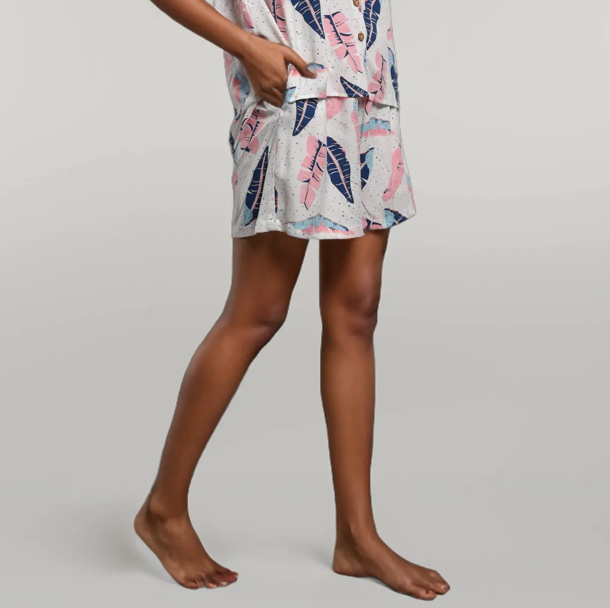 Sleepwear Printed Shorts with Pockets