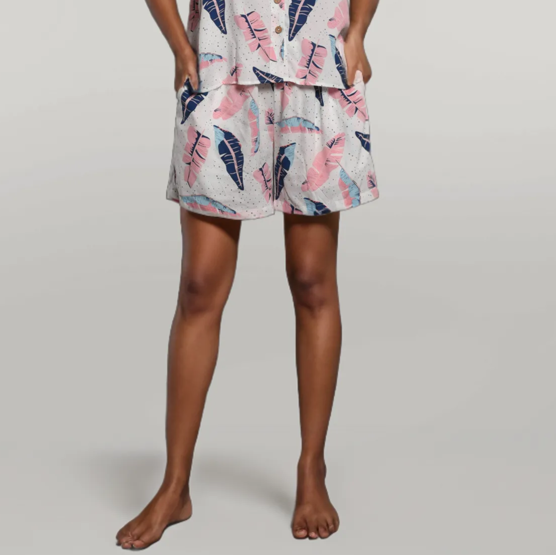 Sleepwear Printed Shorts with Pockets