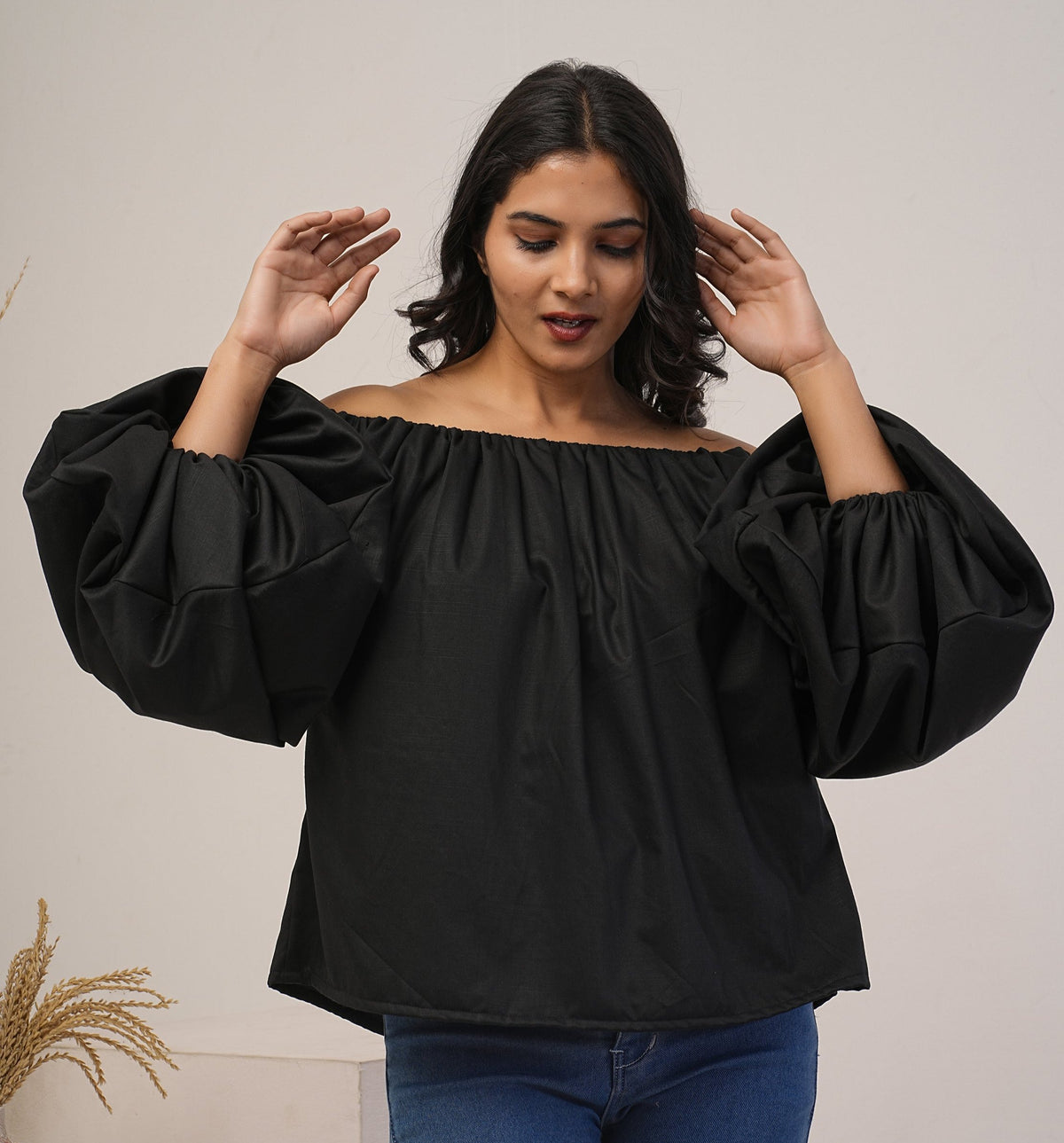 Off- Shoulder Top with Long puff Sleeve