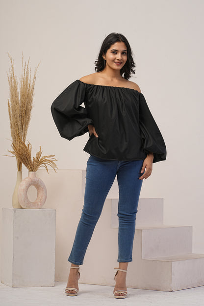 Off- Shoulder Top with Long puff Sleeve