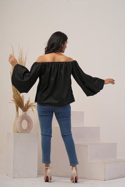 Off- Shoulder Top with Long puff Sleeve