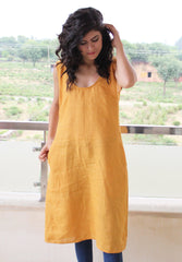 Linen Sleeveless Midi Dress
