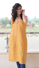 Linen Sleeveless Midi Dress