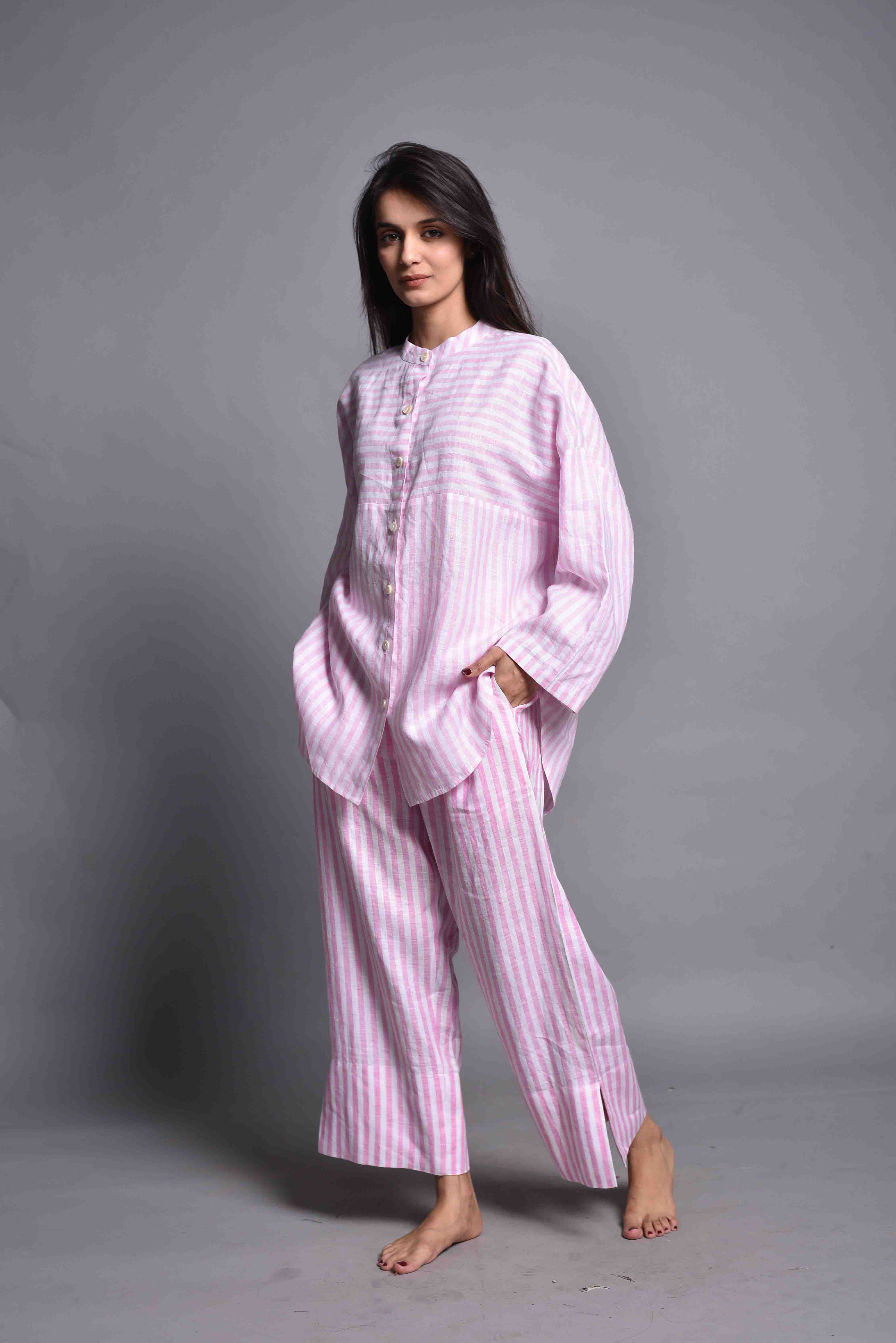 Oversized Comfy Street Wear Co-Ord Set, Linen Pajama Set