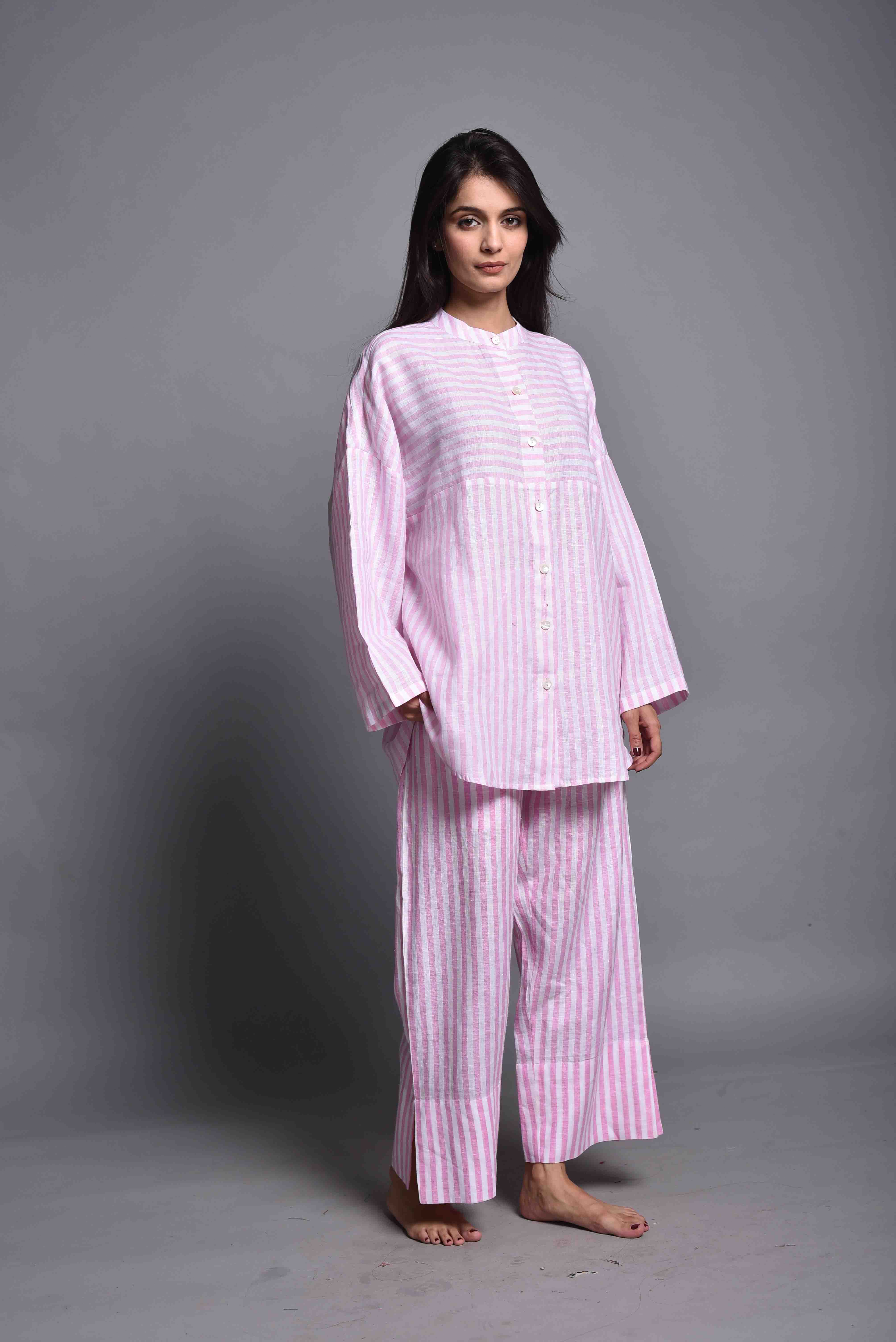 Oversized Comfy Street Wear Co-Ord Set, Linen Pajama Set