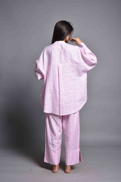 Oversized Comfy Street Wear Co-Ord Set, Linen Pajama Set