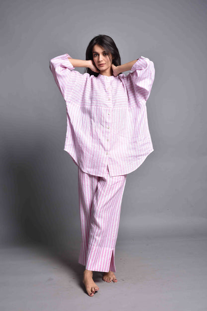 Oversized Comfy Street Wear Co-Ord Set, Linen Pajama Set