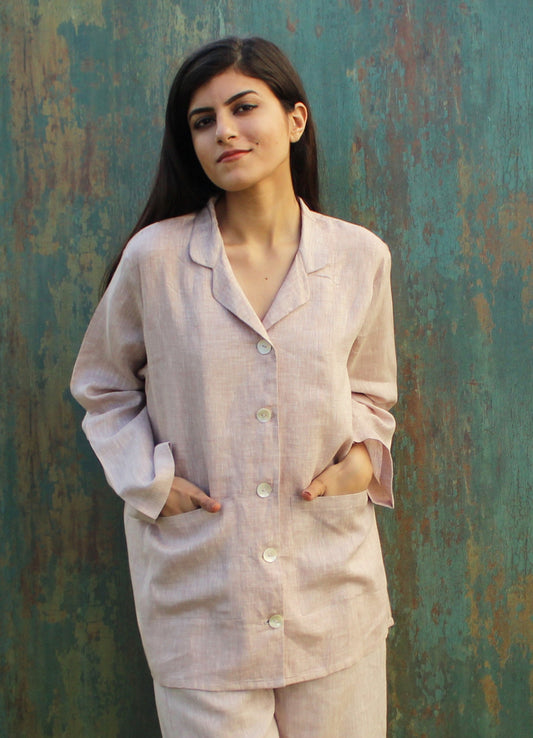 Casual Pure Linen Boxy Shirt