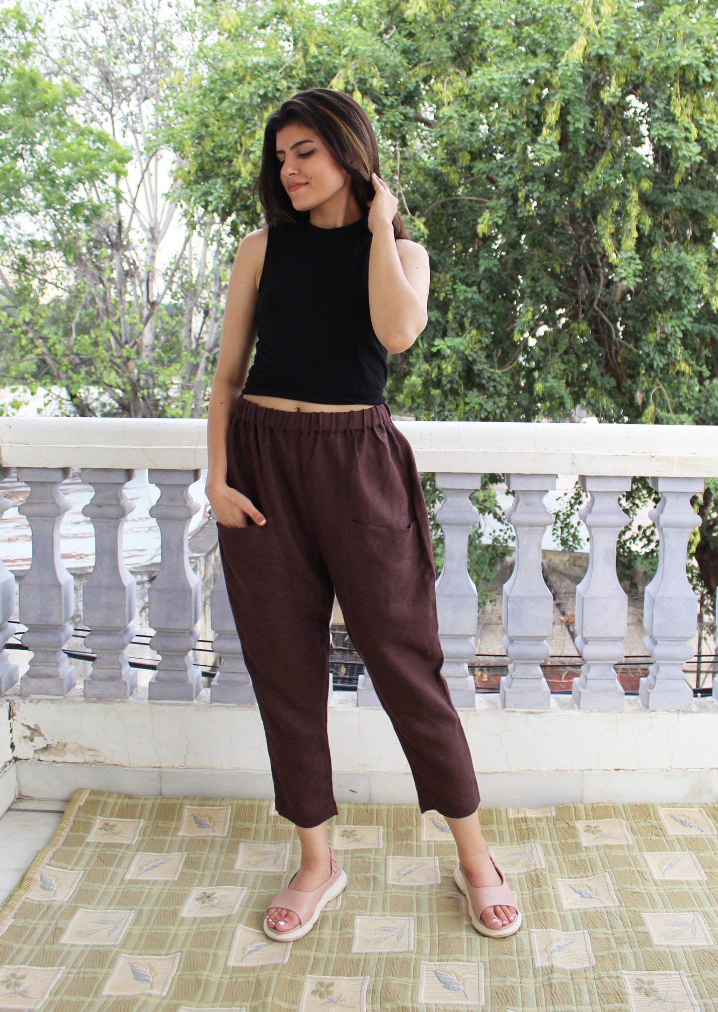 Tapered Linen Pants, Linen Trousers, Linen Loungewear