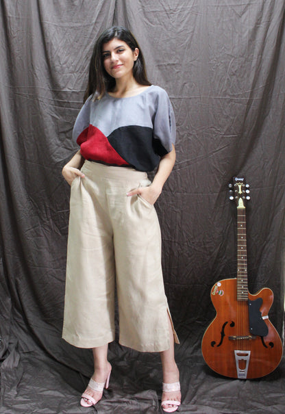 LINEN CULOTTES, Wide Leg Linen Trousers