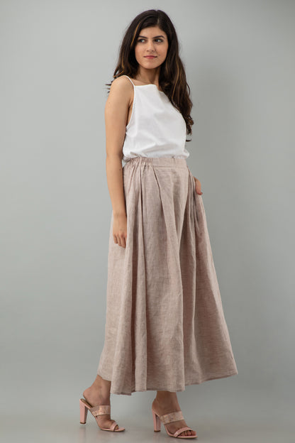 A Line Skirt, Soft linen Maxi Skirt