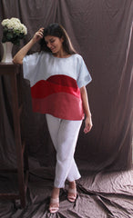 One Size Linen Multi Color Boxy Blouse