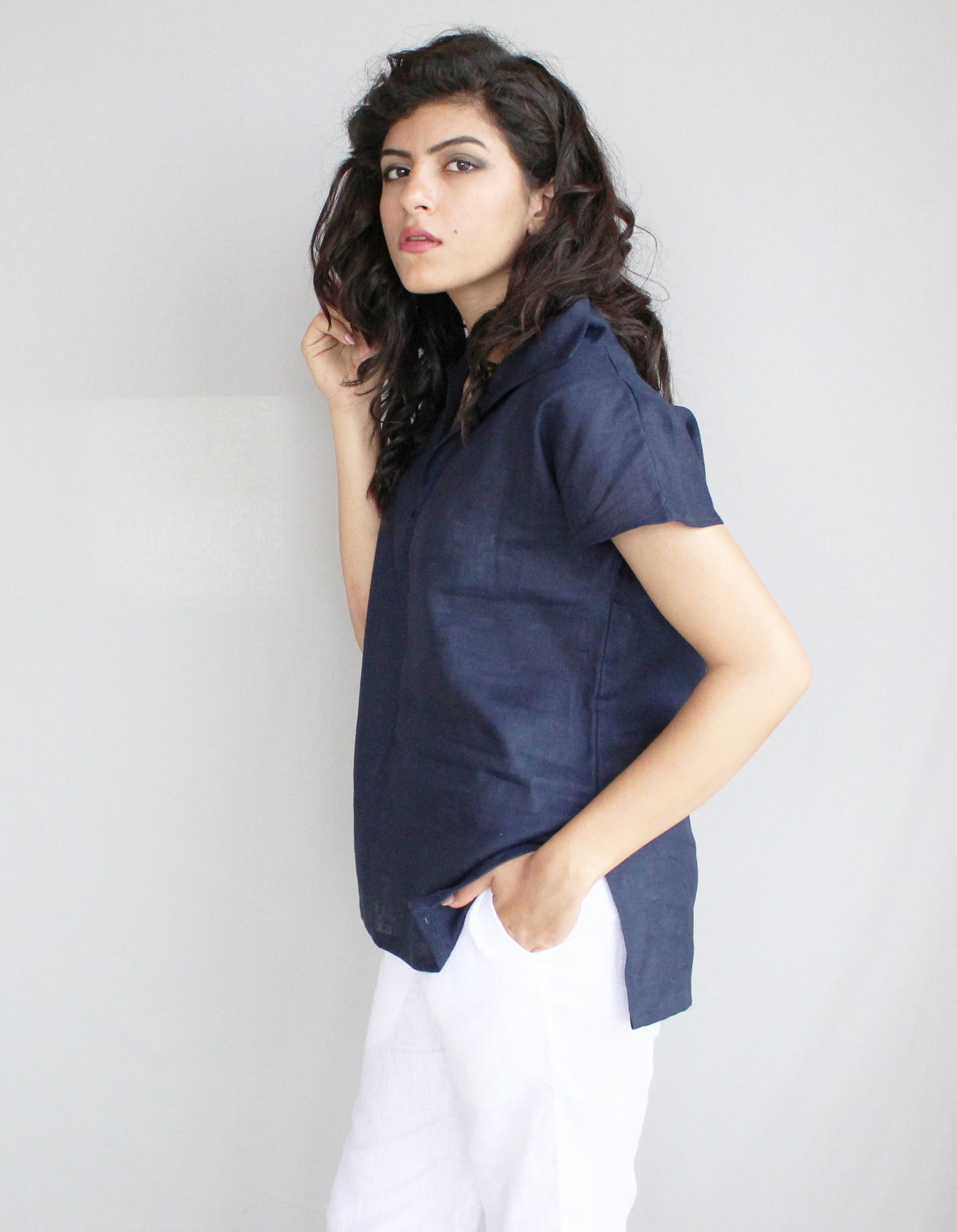 Women Vintage Linen Blouses with Pant, Summer Outfits