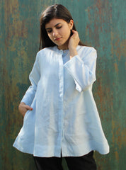 Button Down Loose Linen Top, Linen Tunic Top