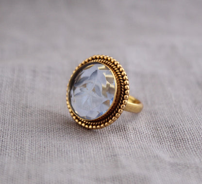 Blue Intaglio Ring, Purple Gemstone Ring