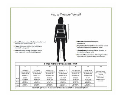 Casual Sleeveless Linen Beach Dress: how-to-measure guide with body measurement size table