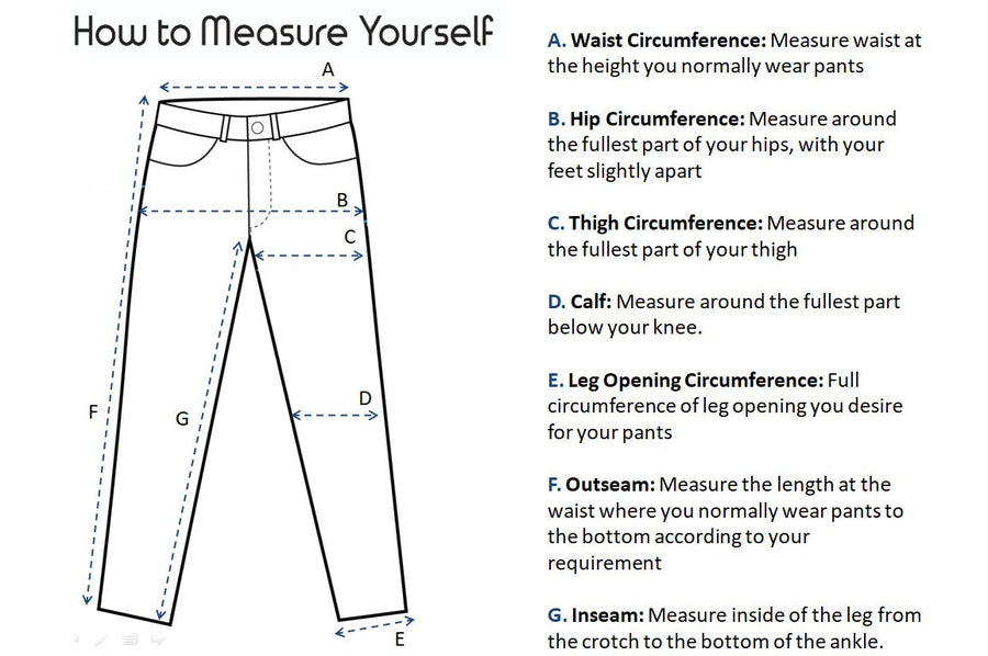 Grey Linen Co-ord Set, Shirt & Pants: how to measure trousers guide with waist, hip and inseam diagram