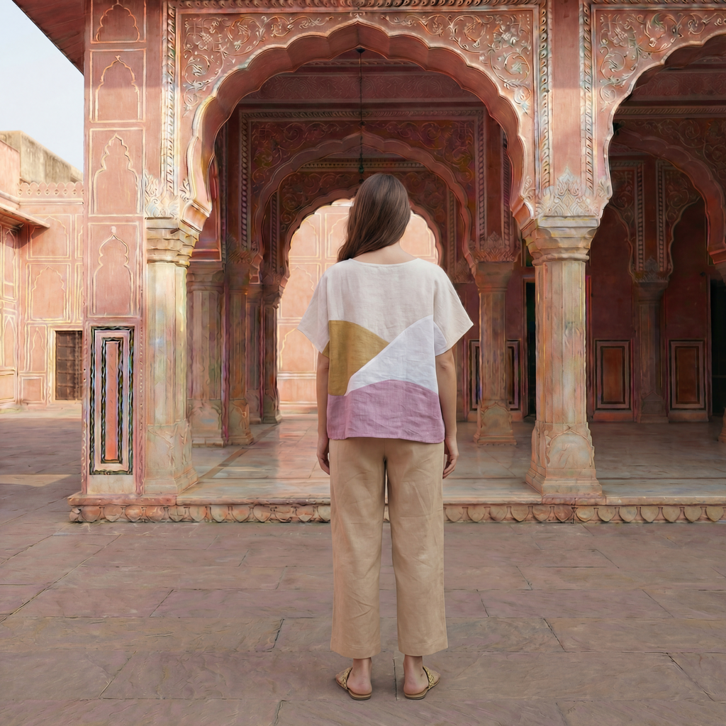 Blush Horizon Linen Top