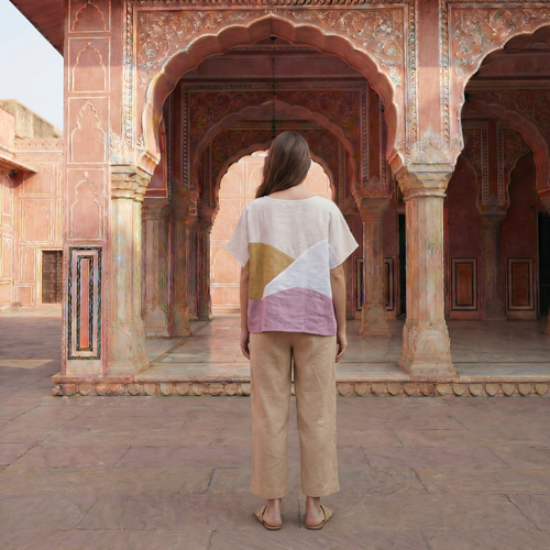 Blush Horizon Linen Top