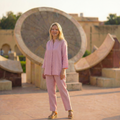 Dusty Rose Linen Straight Pants