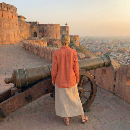 Terracotta Trail Pure Linen Shirt
